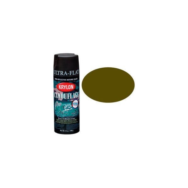 Krylon Krylon Camouflage With Fusion For Plastic Paint Olive Drab K04293007 Pkg Qty 6